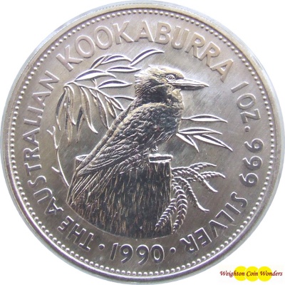1990 Silver 1oz KOOKABURRA - Click Image to Close